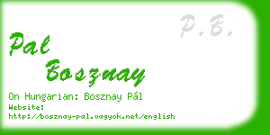pal bosznay business card